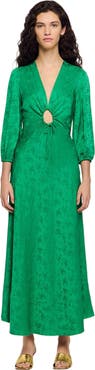 SANDRO Floral jacquard maxi dress