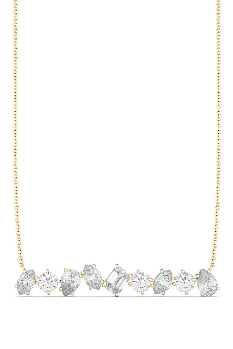Mixed Lab Created Diamond Bar Pendant Necklace, Main, color, 18K YG