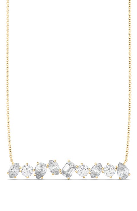 Mixed Lab Created Diamond Bar Pendant Necklace