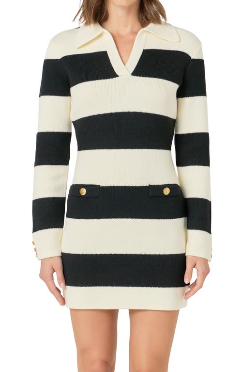 ENDLESS ROSE ENDLESS ROSE STRIPE LONG SLEEVE MINIDRESS