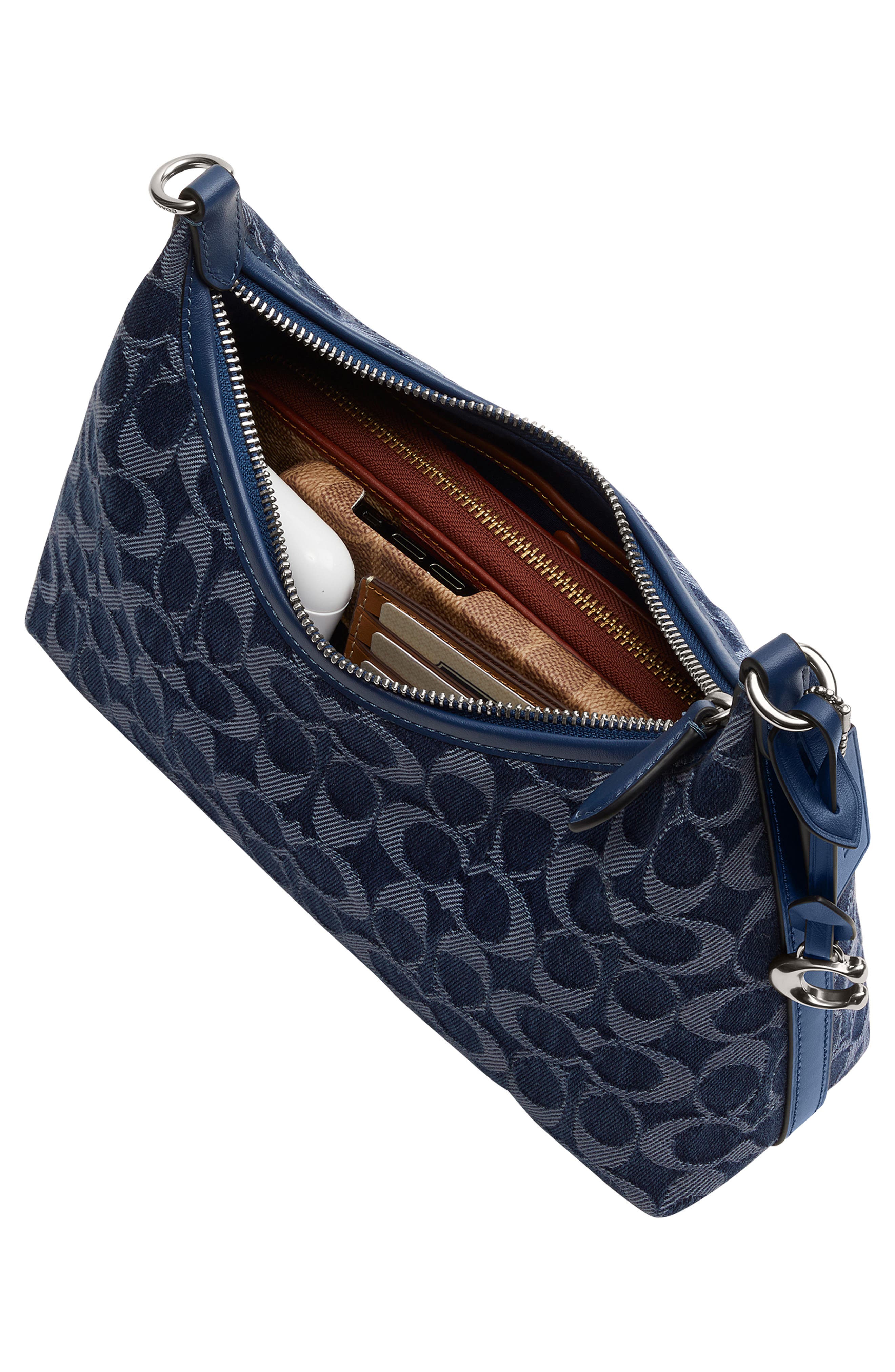 COACH Juliet Signature Washed Denim Shoulder Bag, Alternate, color, 