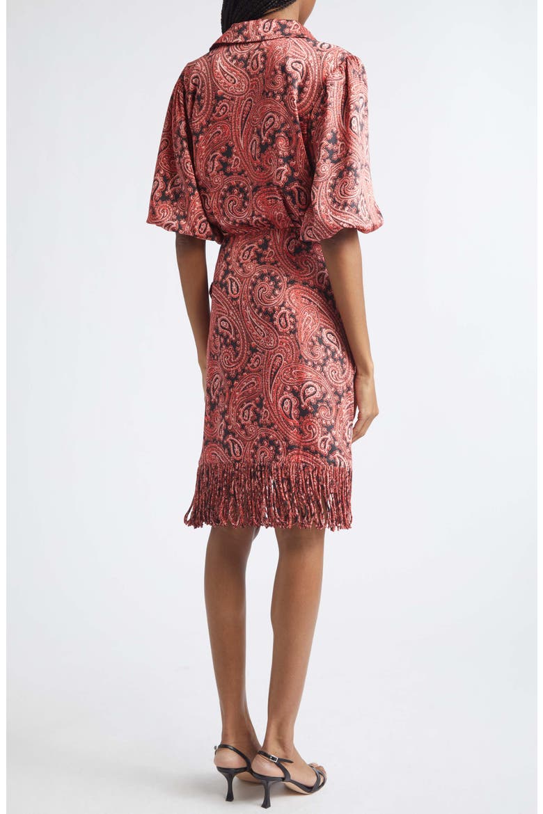 Hendrix Paisley Kember Minidress, Alternate, color, OBSIDIAN/ JASPER PINK