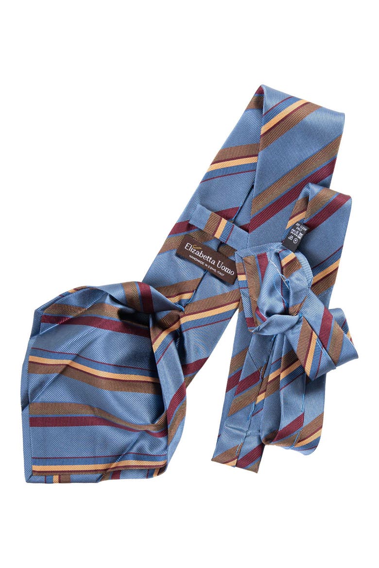 Battisti - Extra Long Silk Jacquard Tie for Men, Alternate, color, Steel Blue