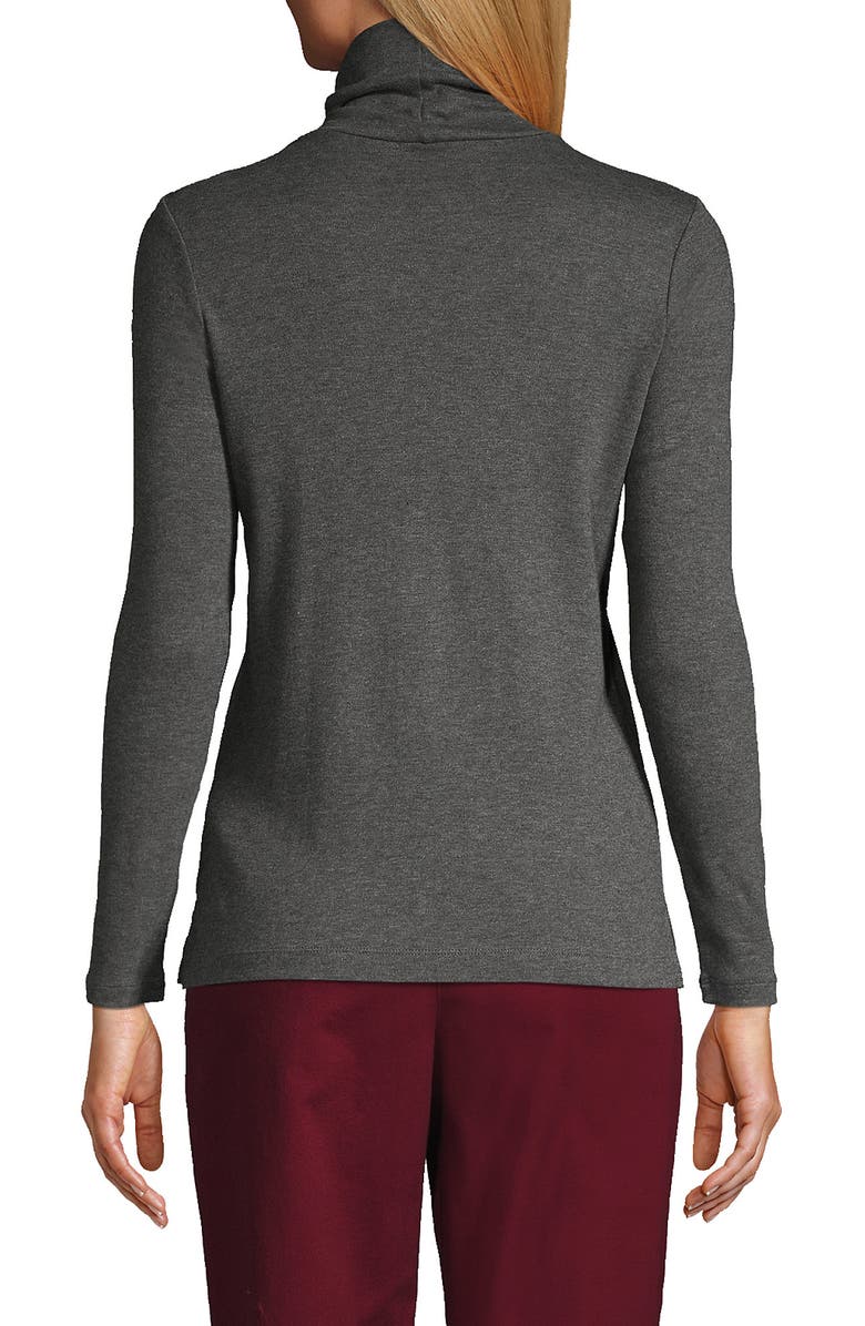 Lands' End Supima Cotton Fitted Long Sleeve Turtleneck, Alternate, color, 