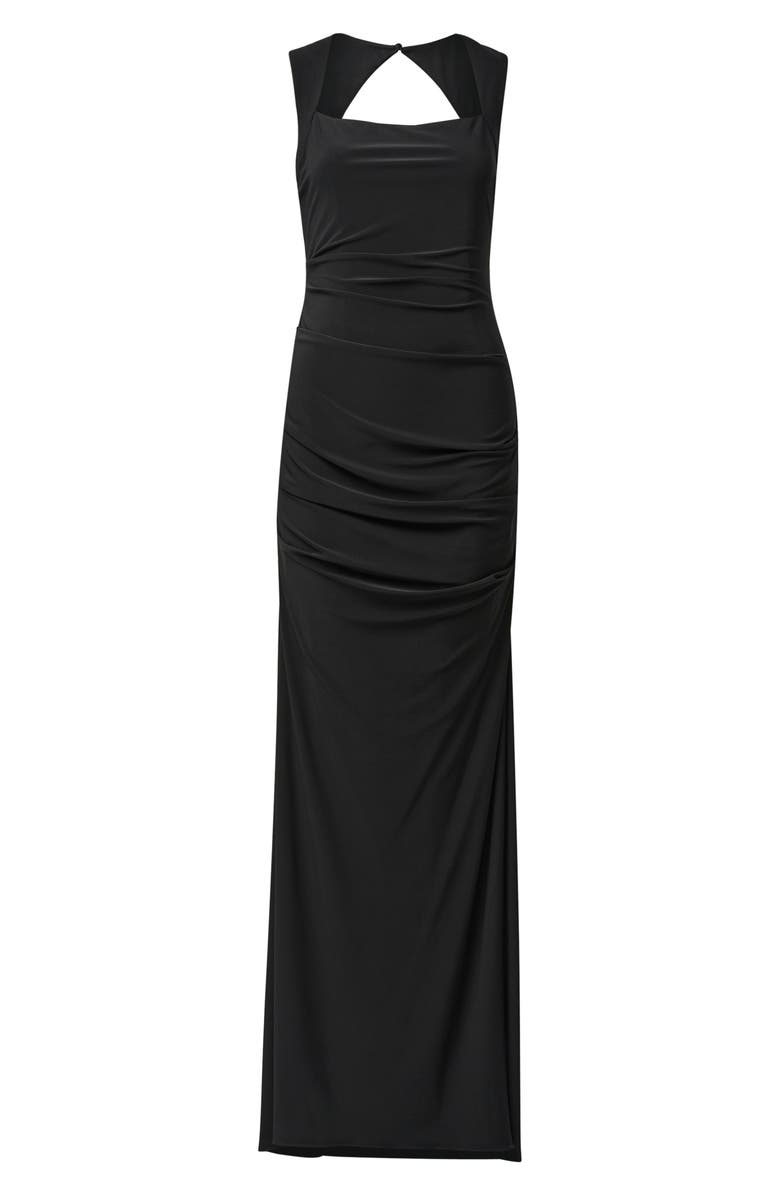 Adrianna Papell Square Neck Ruched Gown, Alternate, color,