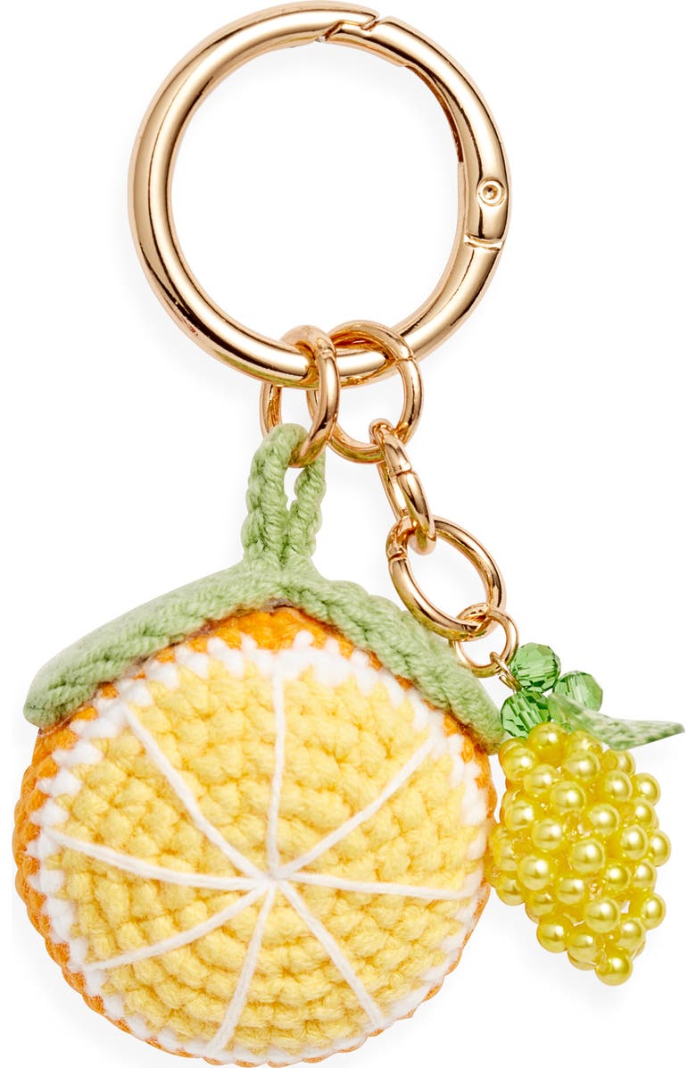 Chelsea28 Orange Crochet Bag Charm, Main, color, Orange Multi- Gold