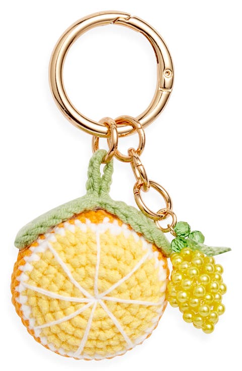 Orange Crochet Bag Charm