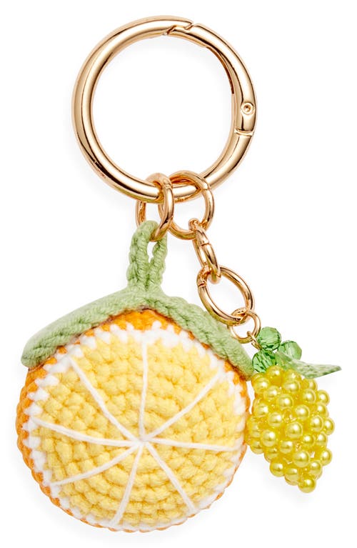 Chelsea28 Orange Crochet Bag Charm In Gold