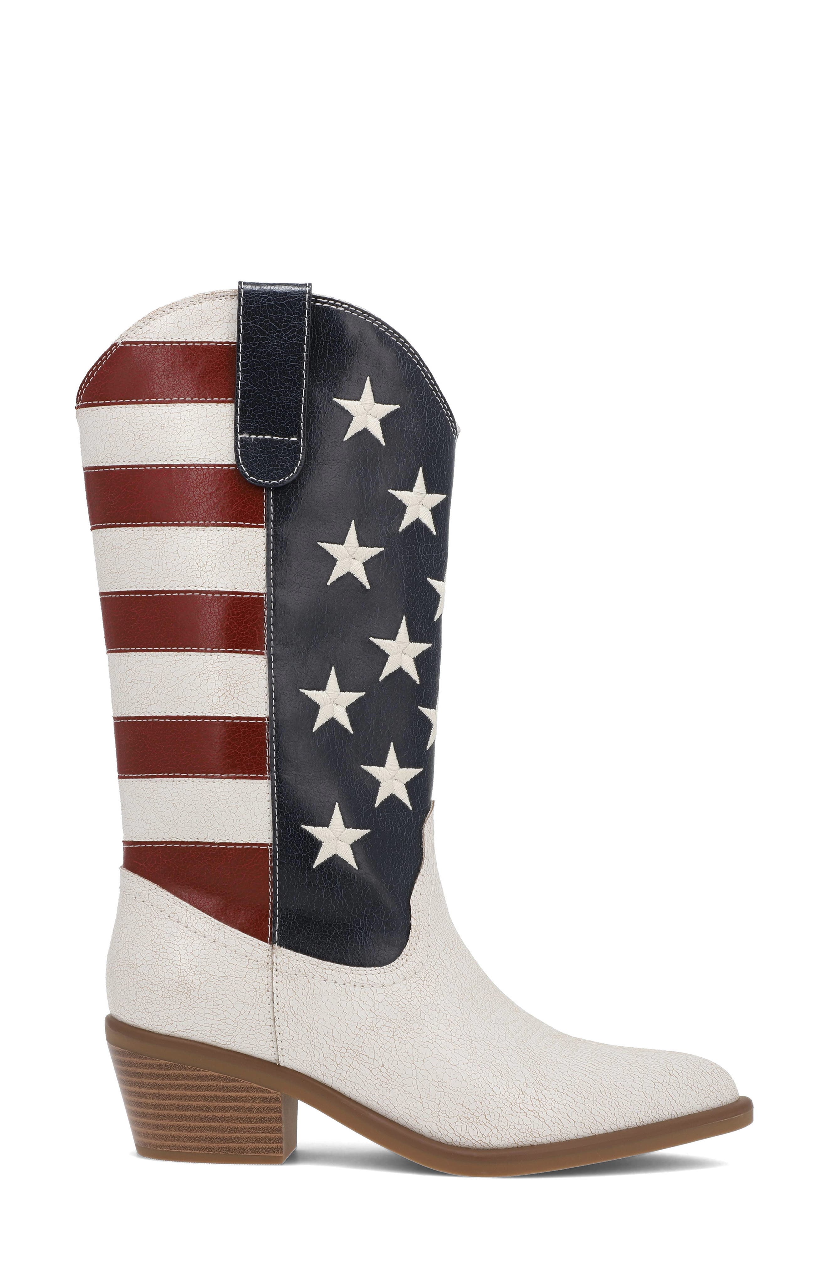 Stars and Stripes Western Boot, Alternate, color, RED/WHITE/BLUE