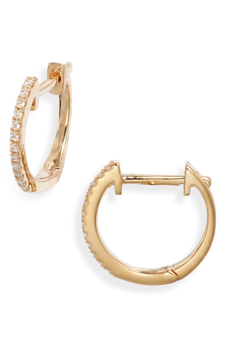 EF Collection Diamond Pavé Huggie Hoop Earrings, Main, color, 