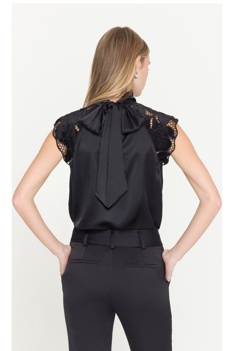 Rachel Velvet Lace Halter Blouse, Alternate, color, Black