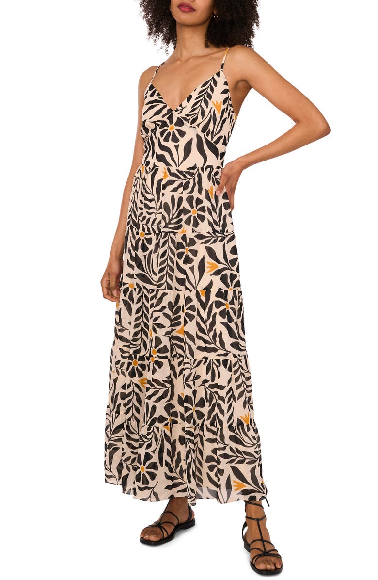 1.STATE Tiered Maxi Sundress, Main, color, Sunflower