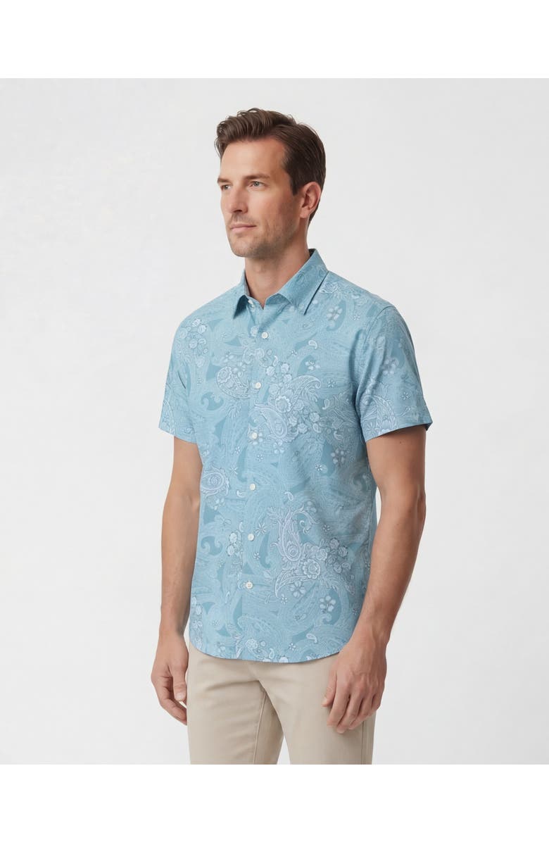Lords of Harlech Paisley Explosion Mens Knit Shirt, Alternate, color, Paisley Explosion Teal
