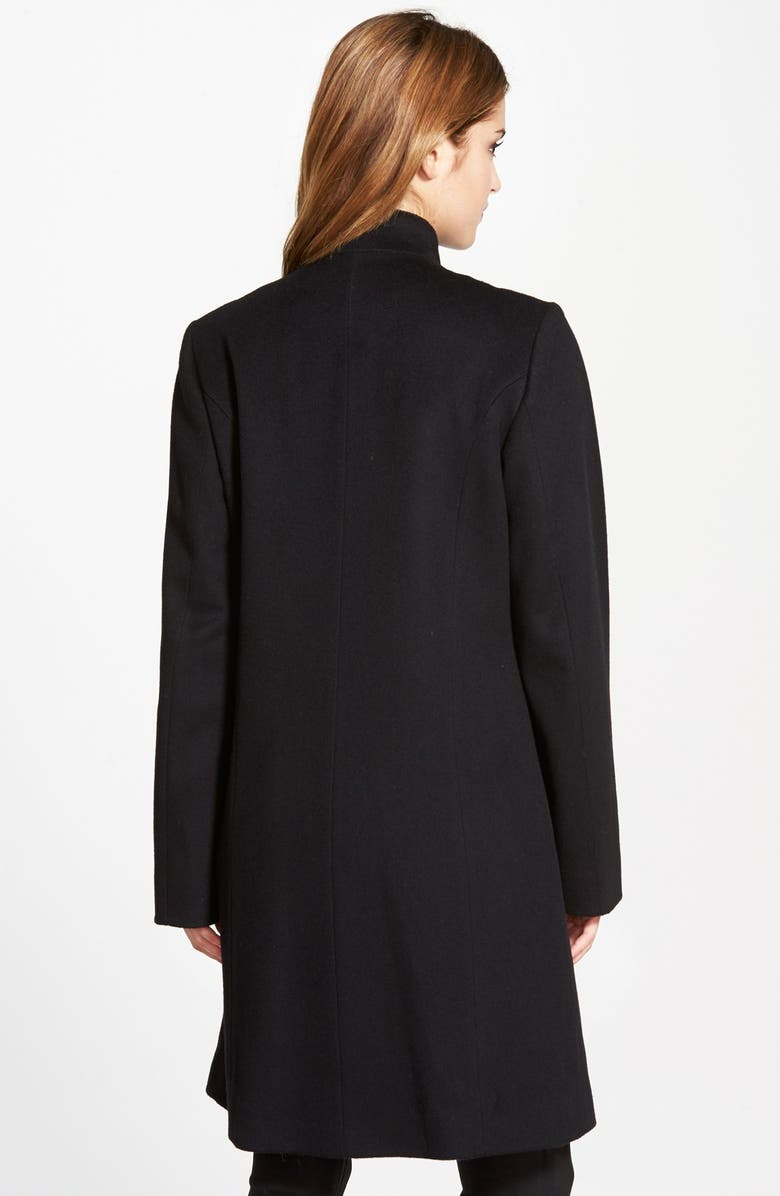 Fleurette Piped Wool & Cashmere Stand Collar Coat, Alternate, color, 