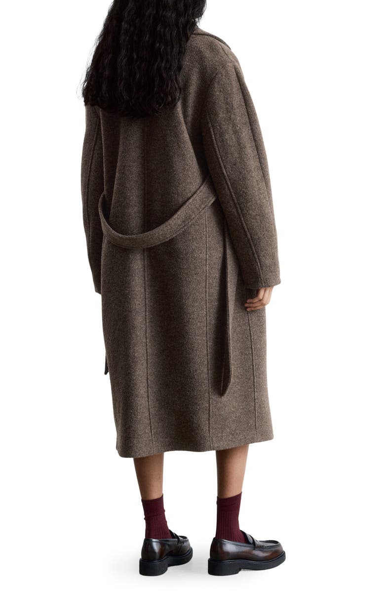 & Other Stories Belted Wool Wrap Coat, Alternate, color, Mole Dark