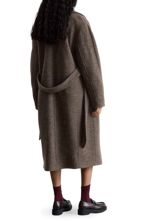 & Other Stories Belted Wool Wrap Coat In Brown