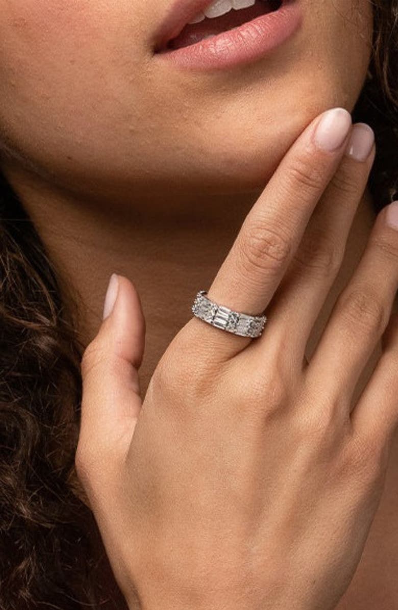 Bearfruit Jewelry Janette Textured Ring Trendy Statement Band, Alternate, color, Silver