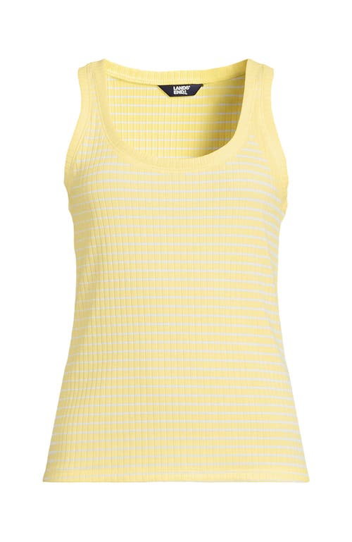 LANDS' END LANDS' END POINTELLE RIB UNECK TANK 