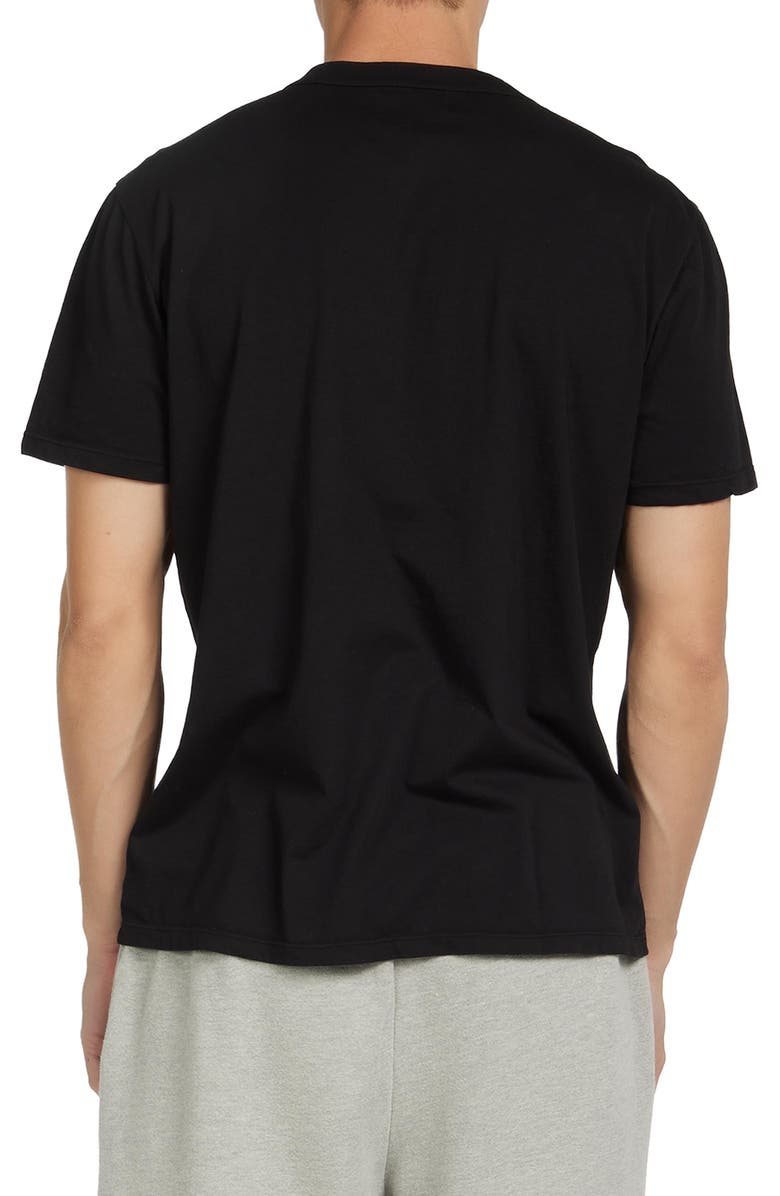 Les Tien Lightweight Binded Neck Classic Pocket Tee, Alternate, color, Jet Black