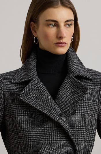 Lauren Ralph Lauren Belted Double Breasted Wool Blend Coat
