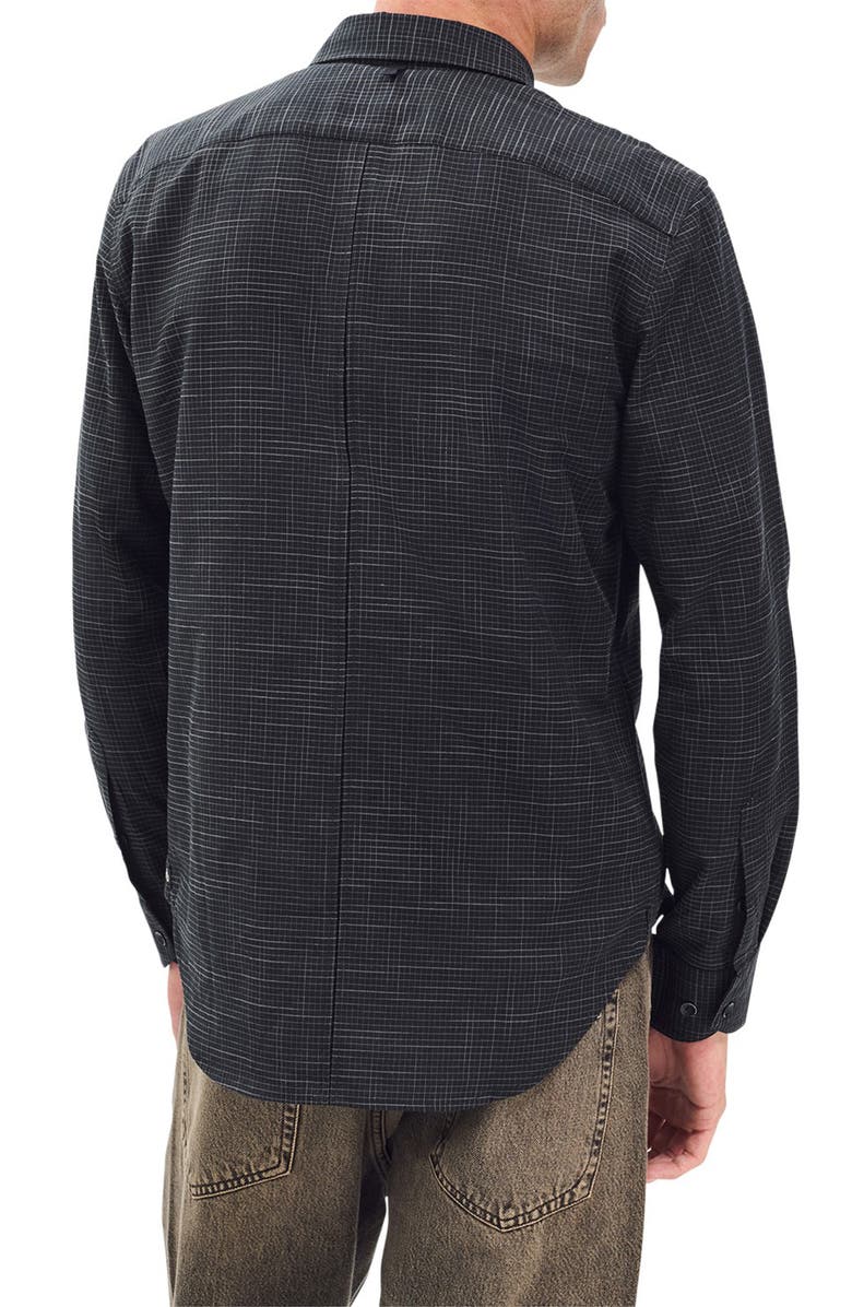 rag & bone Tomlin Crosshatch Cotton Button-Up Shirt, Alternate, color, Black Grey