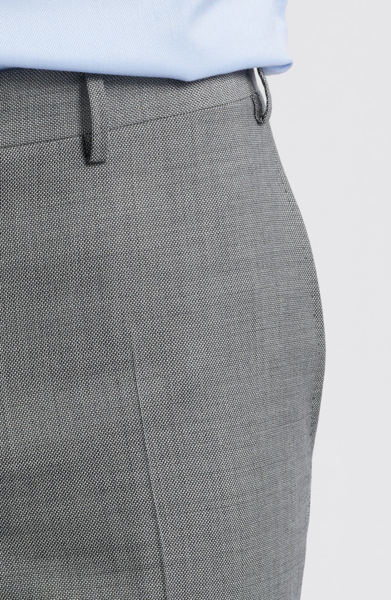 Canali Impeccabile Regular Fit Bird's Eye Super 130s Wool Dress Pants, Alternate, color, Grey