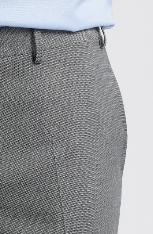 Canali Impeccabile Regular Fit Bird's Eye Super 130s Wool Dress Pants In Grey