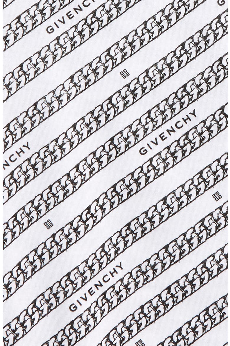 Givenchy Kids' Logo Chain Print Cotton Graphic Tee, Alternate, color, 10B WHITE