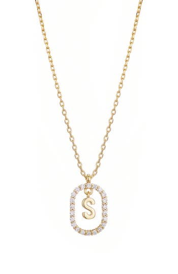 Adornia Floating Letter Initial Cubic Zirconia Pendant Necklace