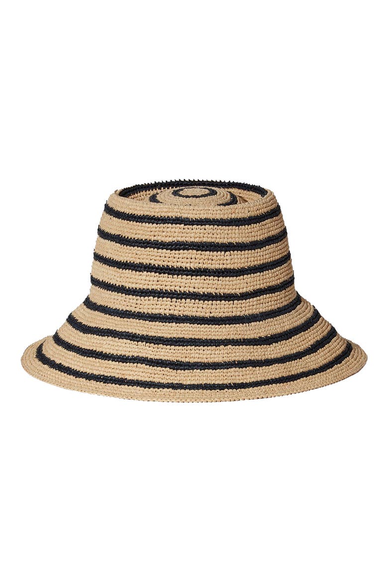 Harbor Straw Bucket Hat, Main, color, NAVY/ NATURAL