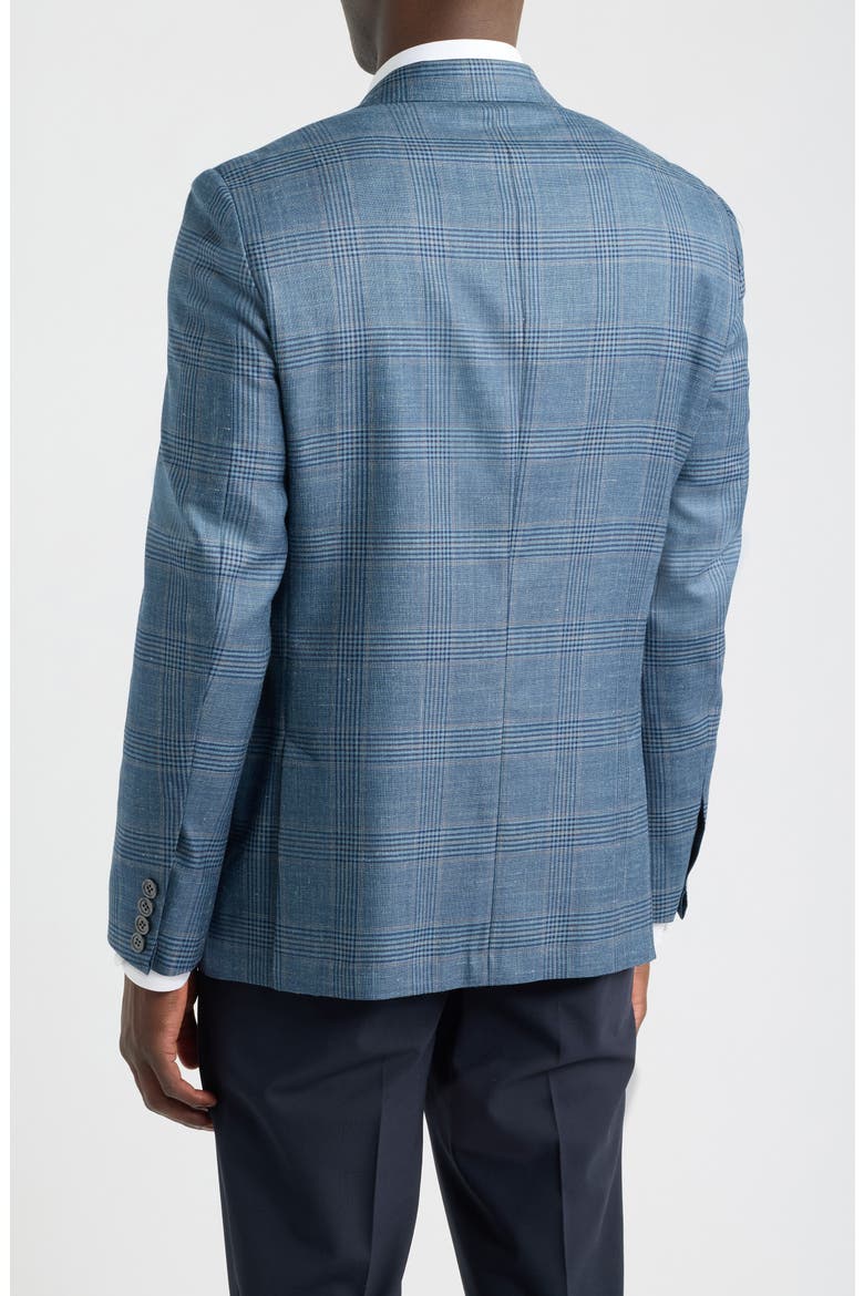 Teal & Blue Plaid Slub Wool Blend Sport Coat, Alternate, color, GREEN/ BLUE