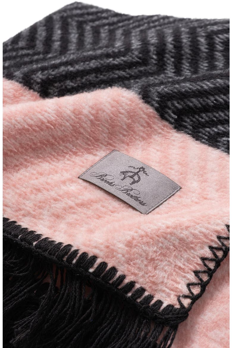 Herringbone Stripe Throw Blanket, Alternate, color, BLUSH