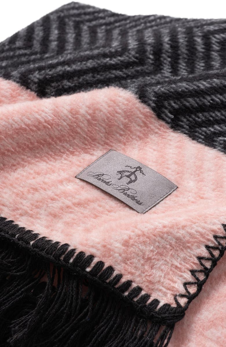 Brooks Brothers Herringbone Stripe Throw Blanket, Alternate, color, 