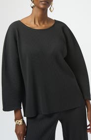 Joseph Ribkoff Pleated Scuba Crepe Boxy Top