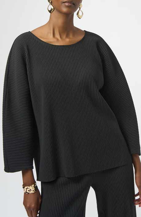 Pleated Scuba Crepe Boxy Top