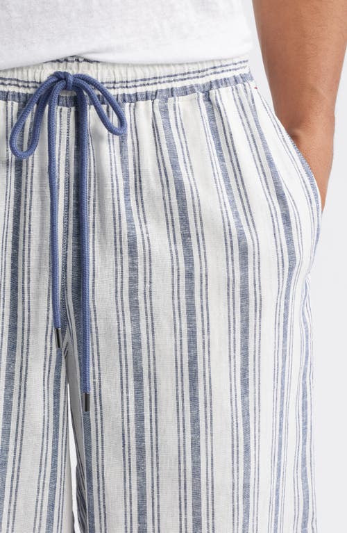 Daniel Buchler Stripe Linen Blend Drawstring Pajama Shorts