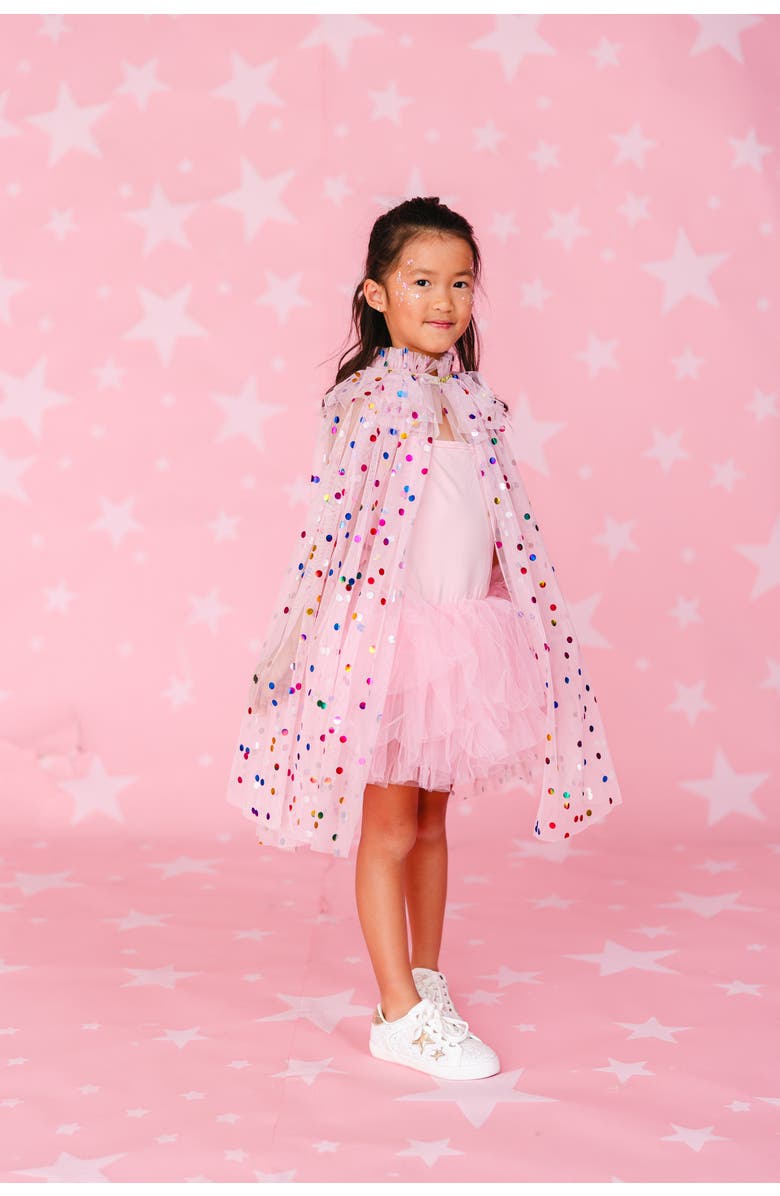 Sweet Wink Pink Confetti Cape, Alternate, color, Pink