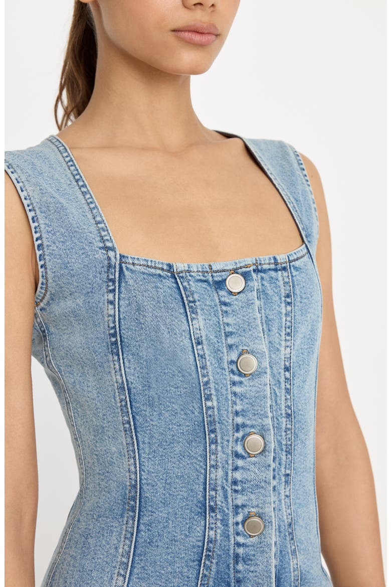 Button Front Denim Minidress, Alternate, color, INDIGO1104