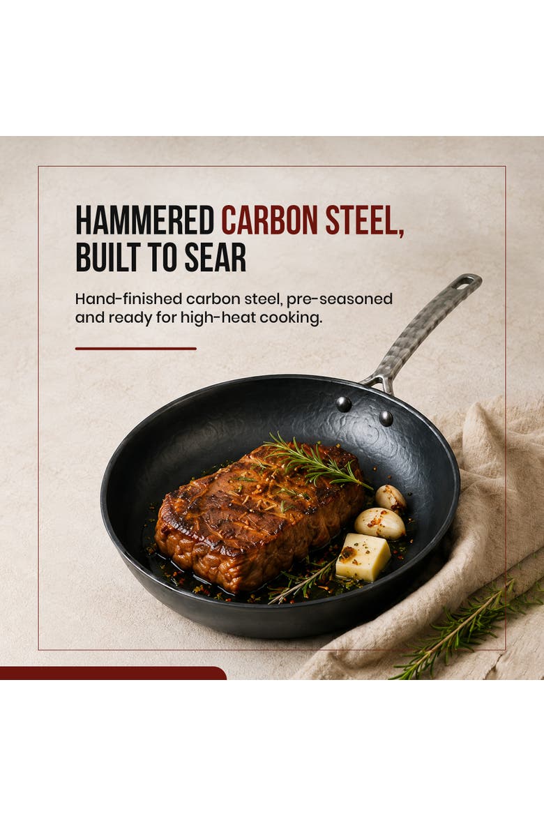 Artist 2-Piece Blue Carbon Steel Frying Pan Set, Alternate, color, 2-Piece Set