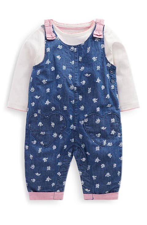Kids' Chambray Overalls and T-Shirt Set