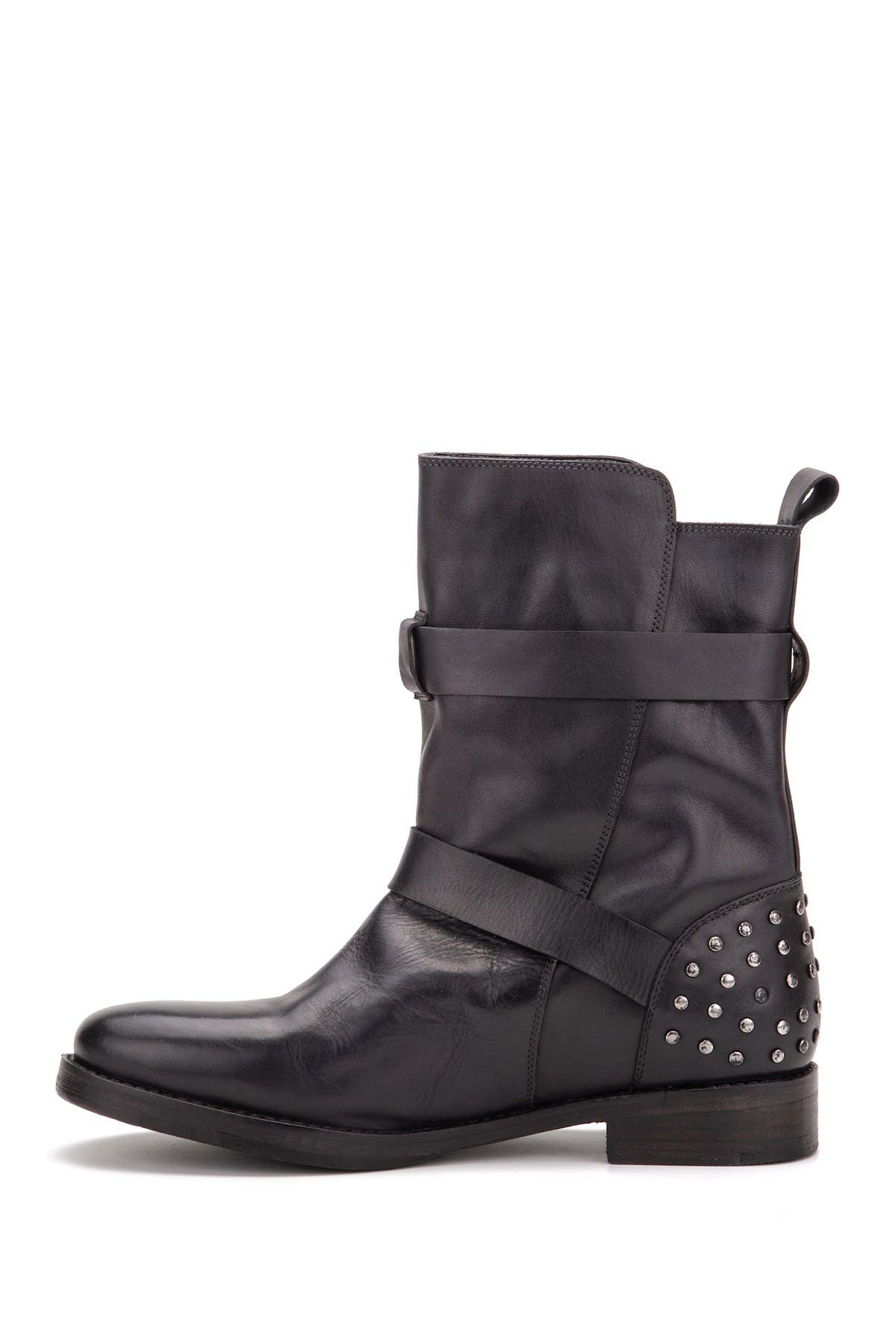 VINTAGE FOUNDRY Sherry Buckled Leather Boot, Alternate, color, Black