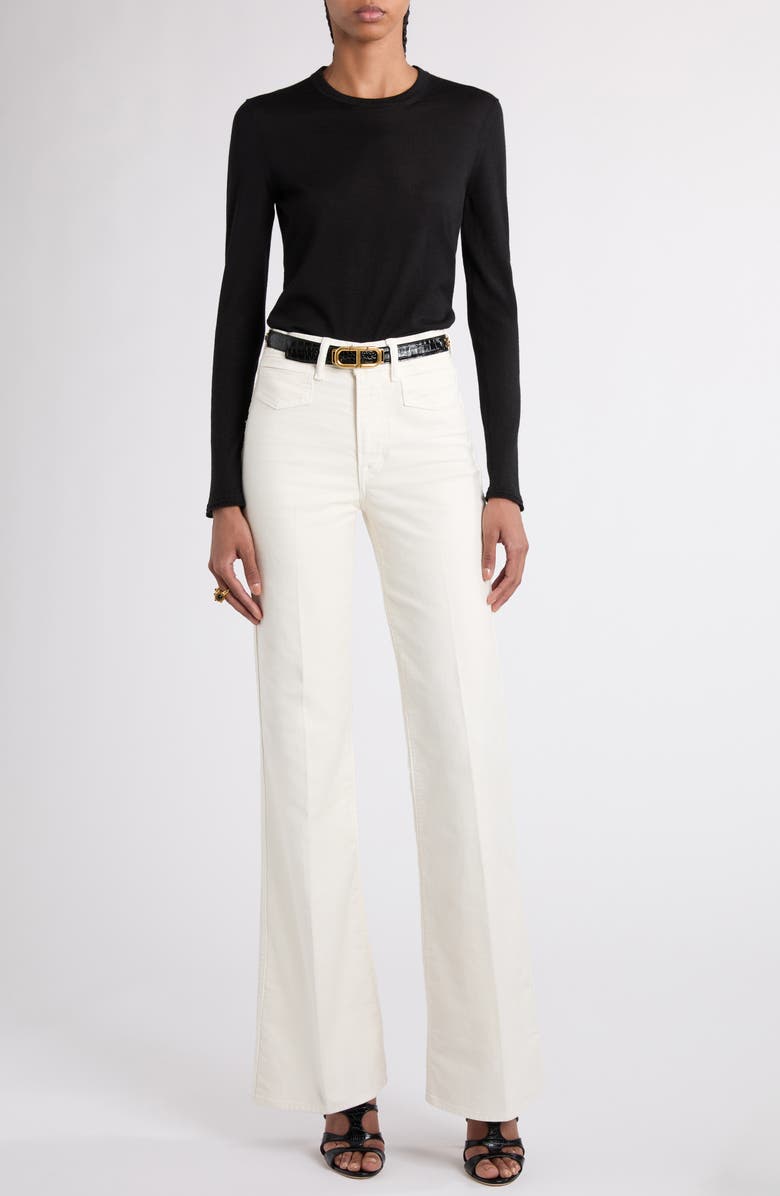 TOM FORD Fine Gauge Cashmere & Silk Crewneck Sweater, Alternate, color, Lb999 Black