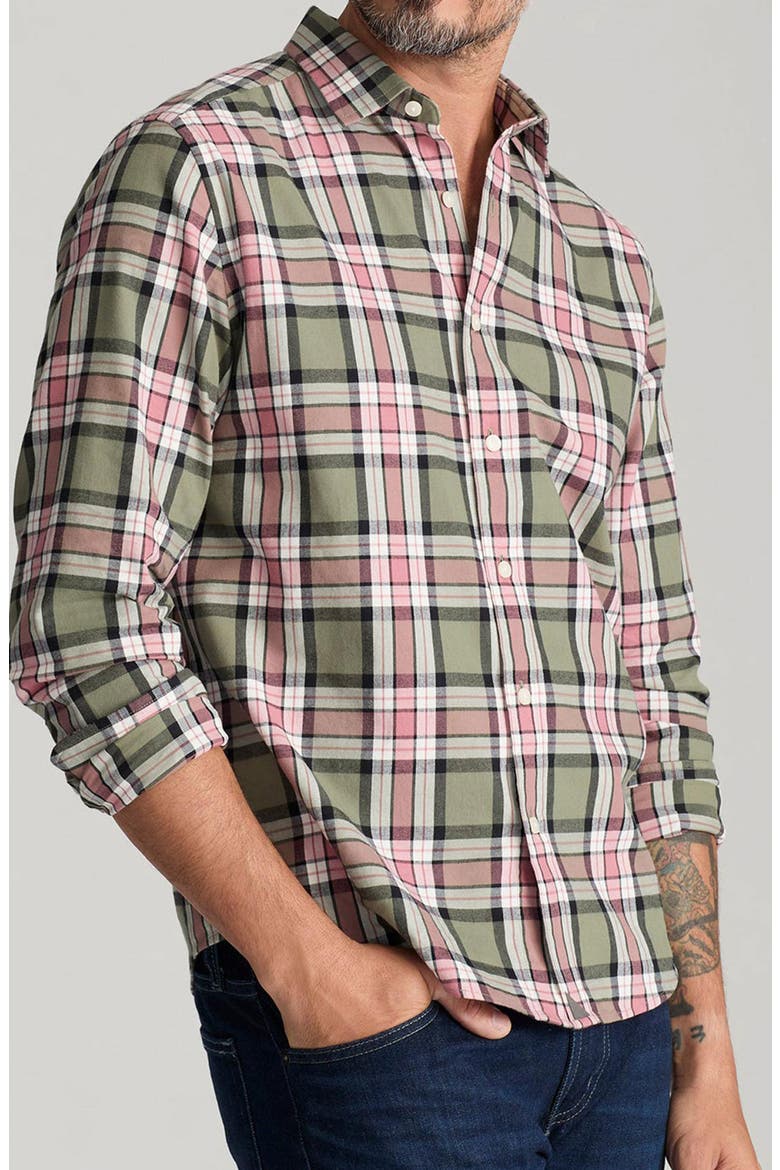 Larsen Regular Fit Cotton Flannel Button-Up Shirt, Main, color, GREEN
