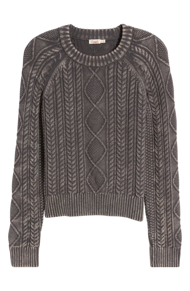Faherty Sunwash Organic Cotton Cable Crewneck Sweater, Alternate, color,