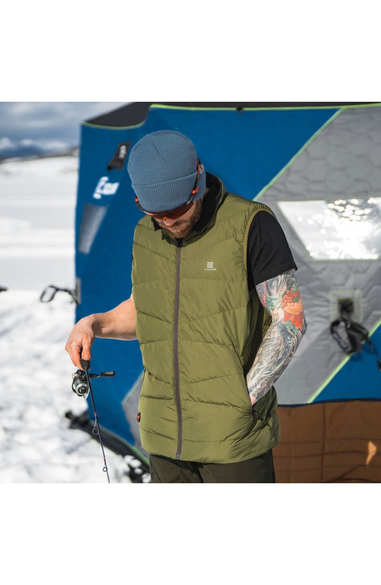 Mobile Warming Men's Mobile Warming Crest Heated Vest, Alternate, color, Olive Green