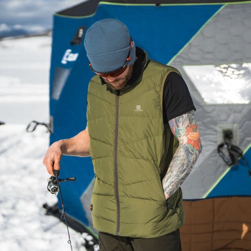Mobile Warming Crest Heated Vest In Green