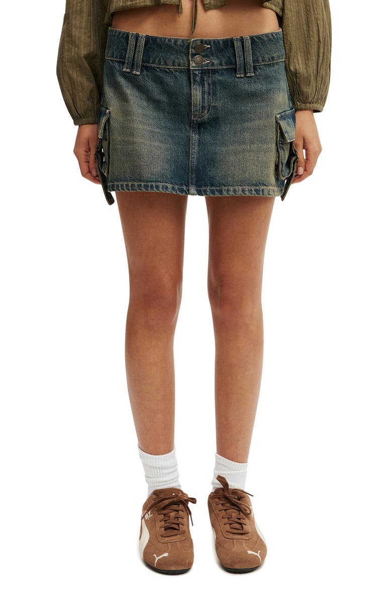 Cotton On Women's Cargo Denim Mini Skirt, Main, color, 