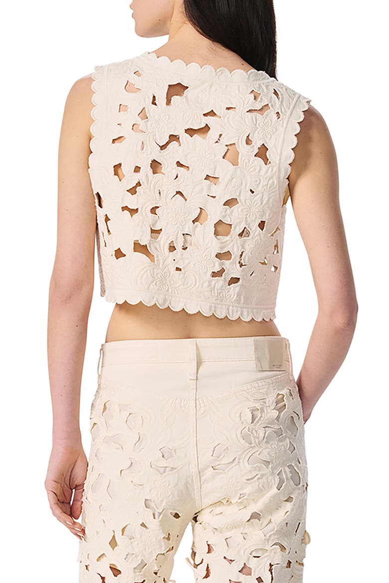 Coralie Floral Cutout Vest, Alternate, color, ECRU