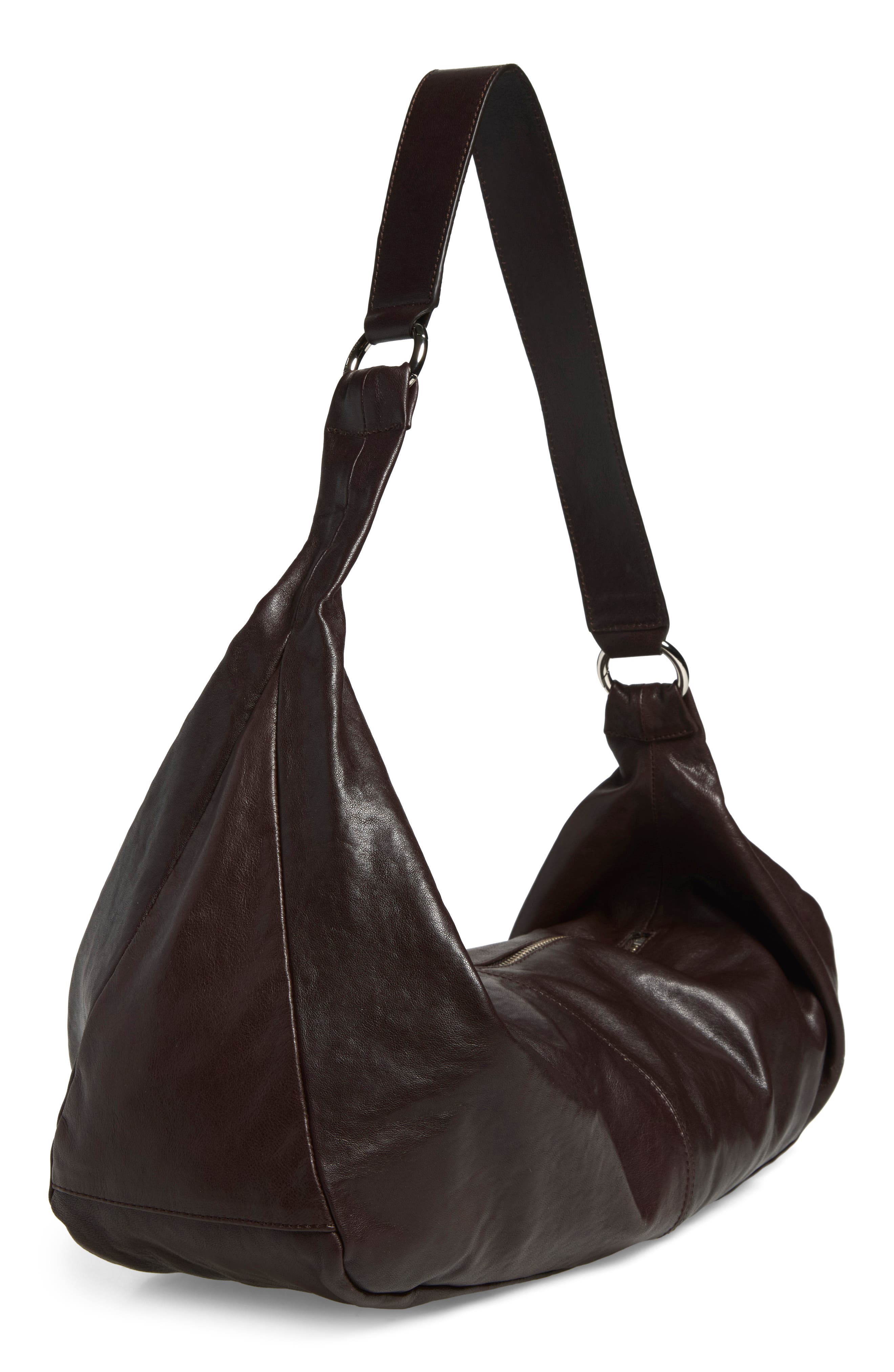 Dry Leather Shoulder Bag, Alternate, color, BROWN
