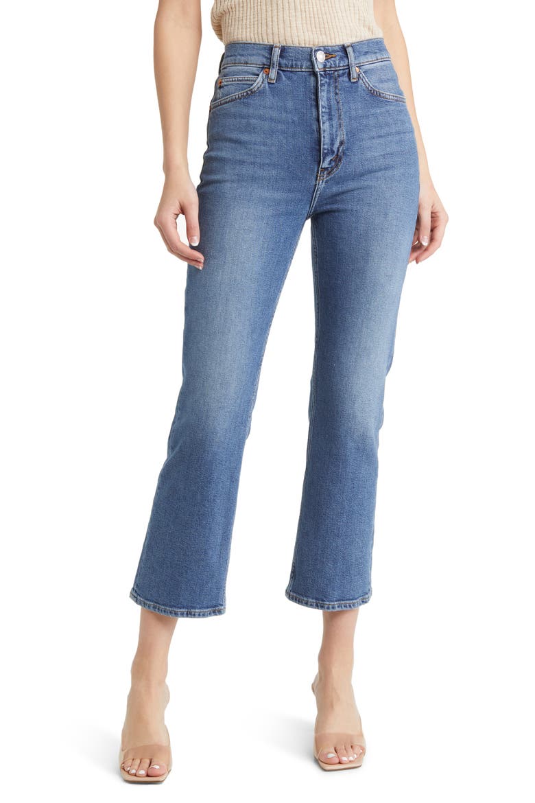 '70s High Waist Ankle Bootcut Jeans, Main, color, MID 70S